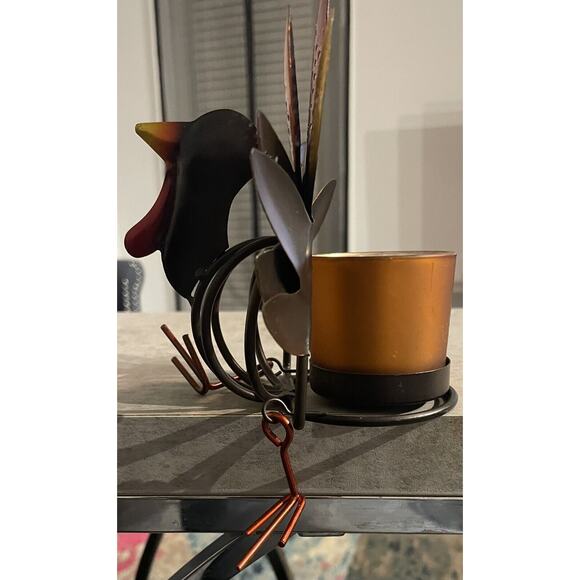 Turkey Shaped Rustic Metal Candle Tea Light Holder - Picture 8 of 12